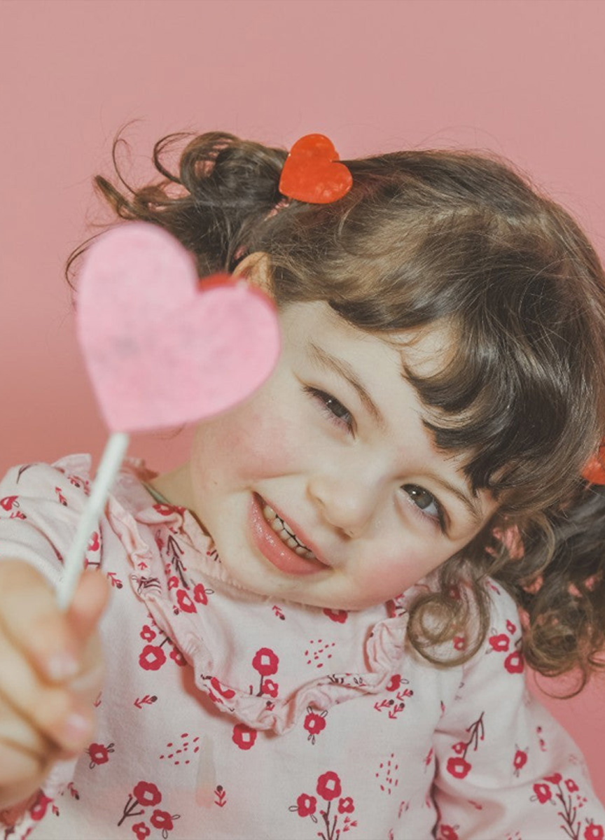 迷你紅色愛心髮抓夾